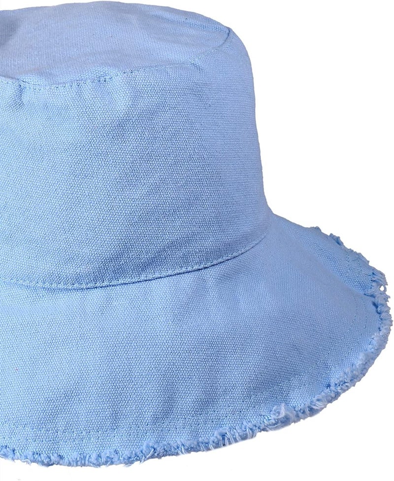 Boderier Sun Hats for Women Summer Casual Wide Brim Cotton Bucket Hat Beach Vacation Travel Accessories - Image 3
